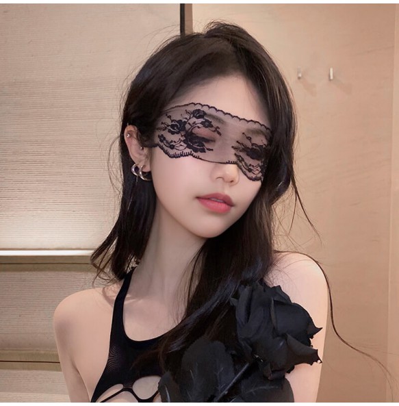 FEE ET MOI - French Elegant Sheer Lace Eye Mask (Black)